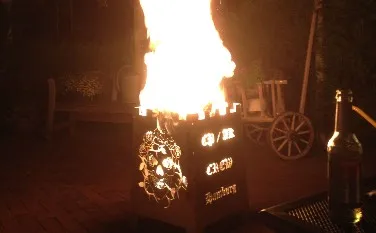 Feuerkorb mit Jagdmotiven — individuell gefertigt von Karstens Watercut